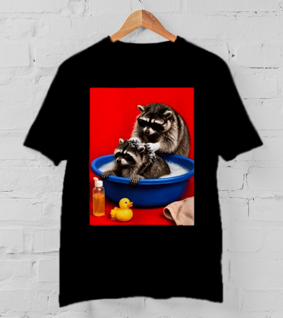 Jimothy Raccoon Viral Trash Panda Bubble Bath Glasses T-Shirt