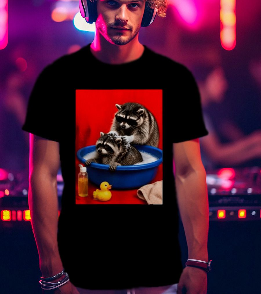 Jimothy Raccoon Viral Trash Panda Bubble Bath Glasses T-Shirt