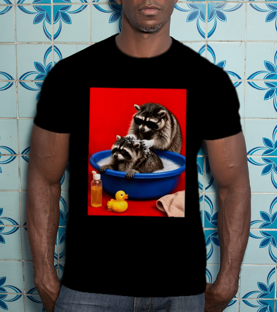 Jimothy Raccoon Viral Trash Panda Bubble Bath Glasses T-Shirt