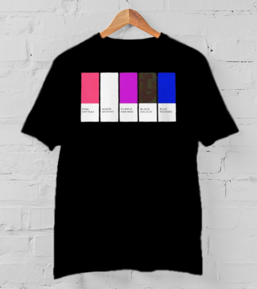 Pink #FF79A2 White #FFFFFF Purple #BE18D6 Black #2C2C2C Blue #3358ED T-Shirt
