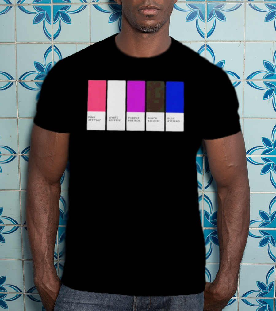 Pink #FF79A2 White #FFFFFF Purple #BE18D6 Black #2C2C2C Blue #3358ED T-Shirt