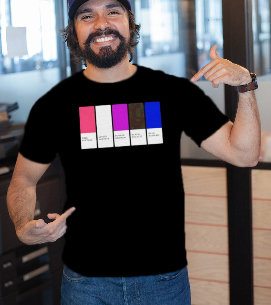 Pink #FF79A2 White #FFFFFF Purple #BE18D6 Black #2C2C2C Blue #3358ED T-Shirt