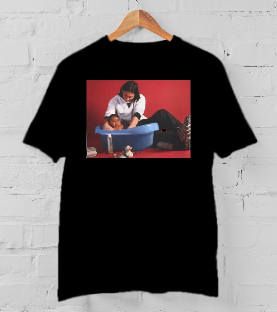 Messi Bathing Baby Lamine Yamal In Blue Tub T-Shirt