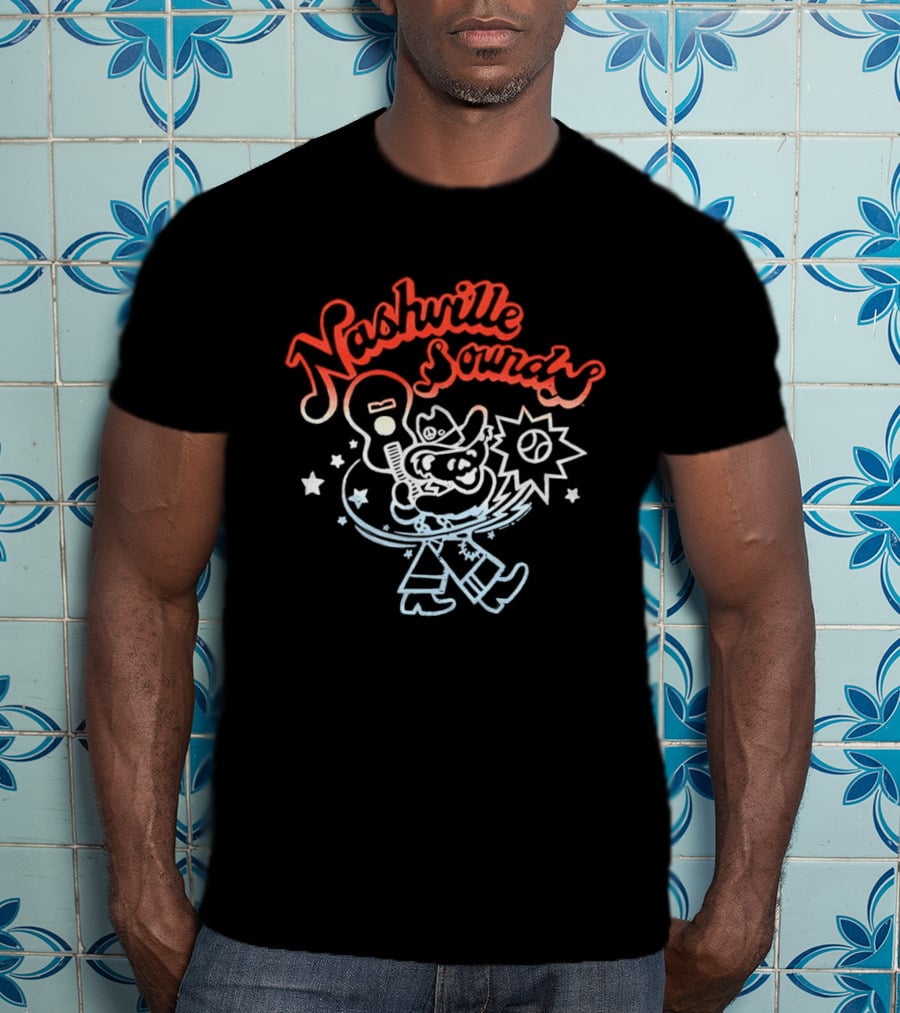 Nashville Sounds Dancing Bear Baseball Bat And Starry Night T-Shirt