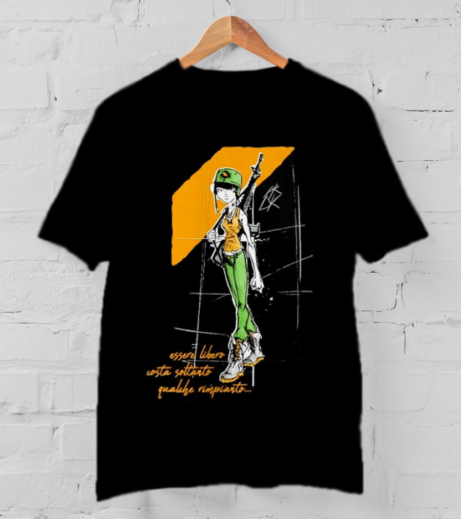 Essere Libero Costa Soltanto Qualche Rimpianto Army Girl With Rifle And Green Hat T-Shirt