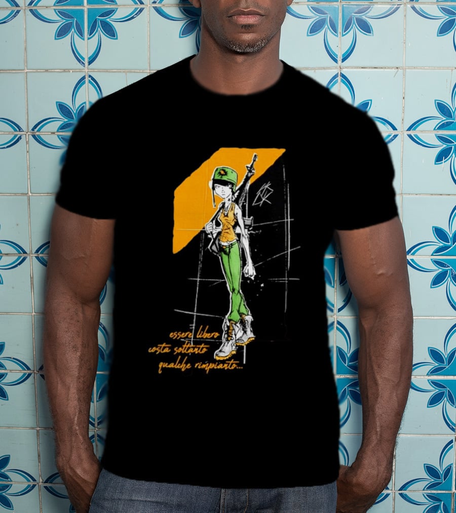 Essere Libero Costa Soltanto Qualche Rimpianto Army Girl With Rifle And Green Hat T-Shirt