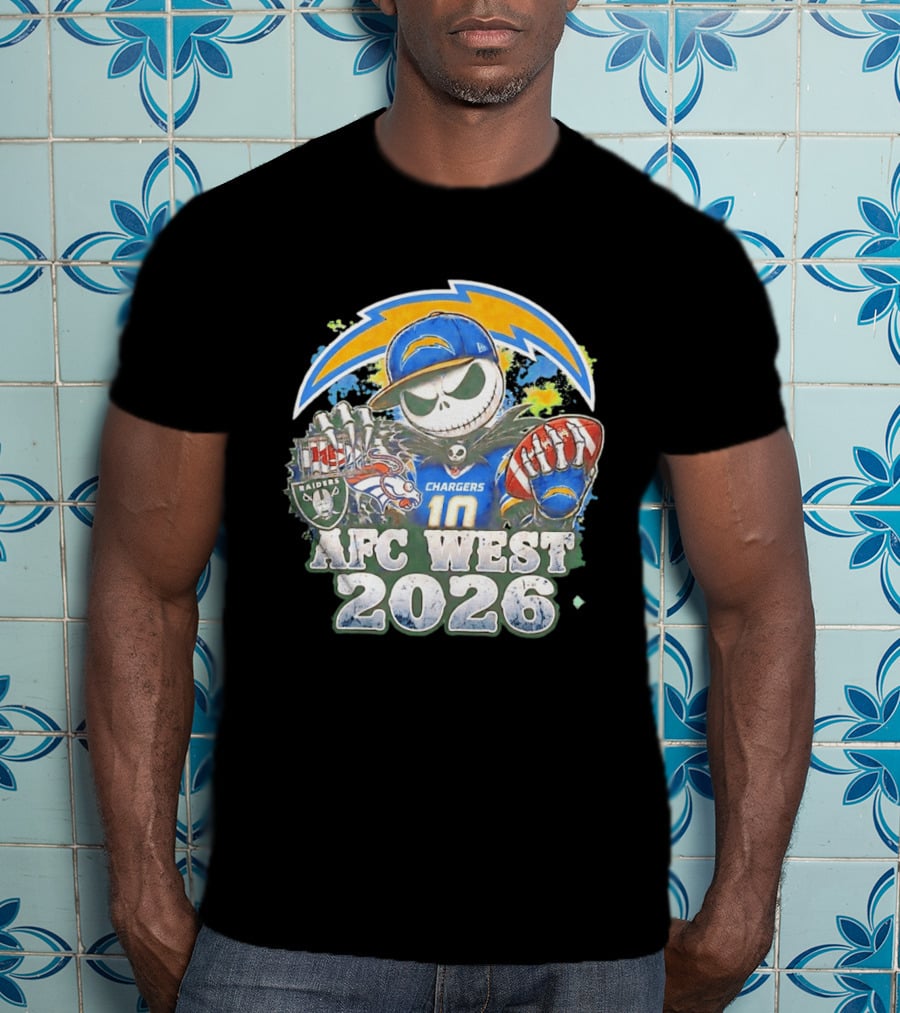 Los Angeles Chargers Jack Skellington Raiders Broncos AFC West 2026 T-Shirt