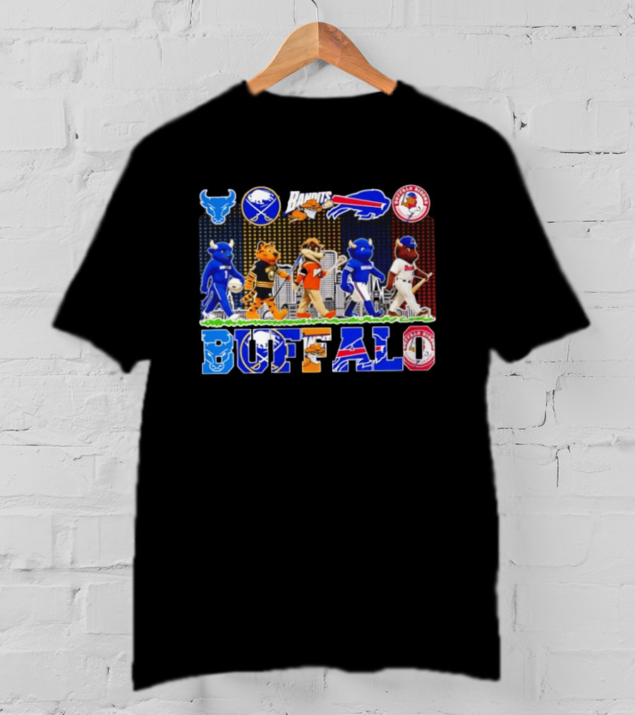 Buffalo Sports Mascots Abbey Road Skyline 2026 T-Shirt