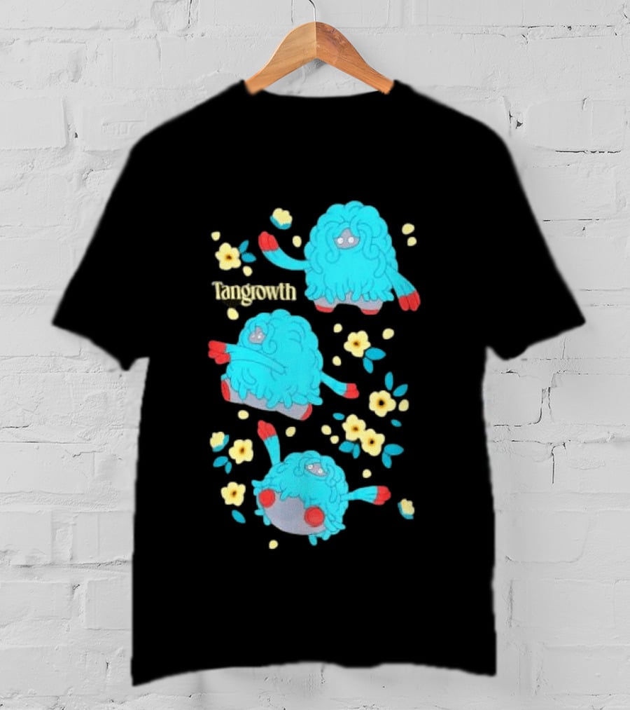 Tangrowth Pokémon Floral Grass Type Yellow Flowers And Blue Vines T-Shirt