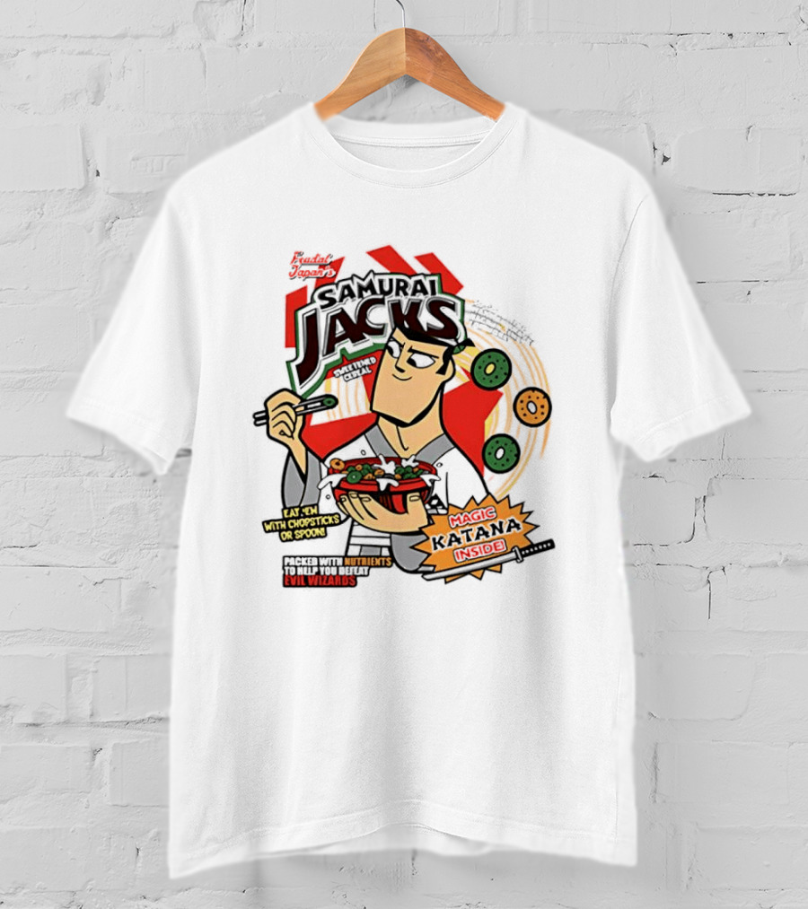Samurai Jacks Eat 'Em With Chopsticks Magic Katana Nutrients Evil Wizards T-Shirt