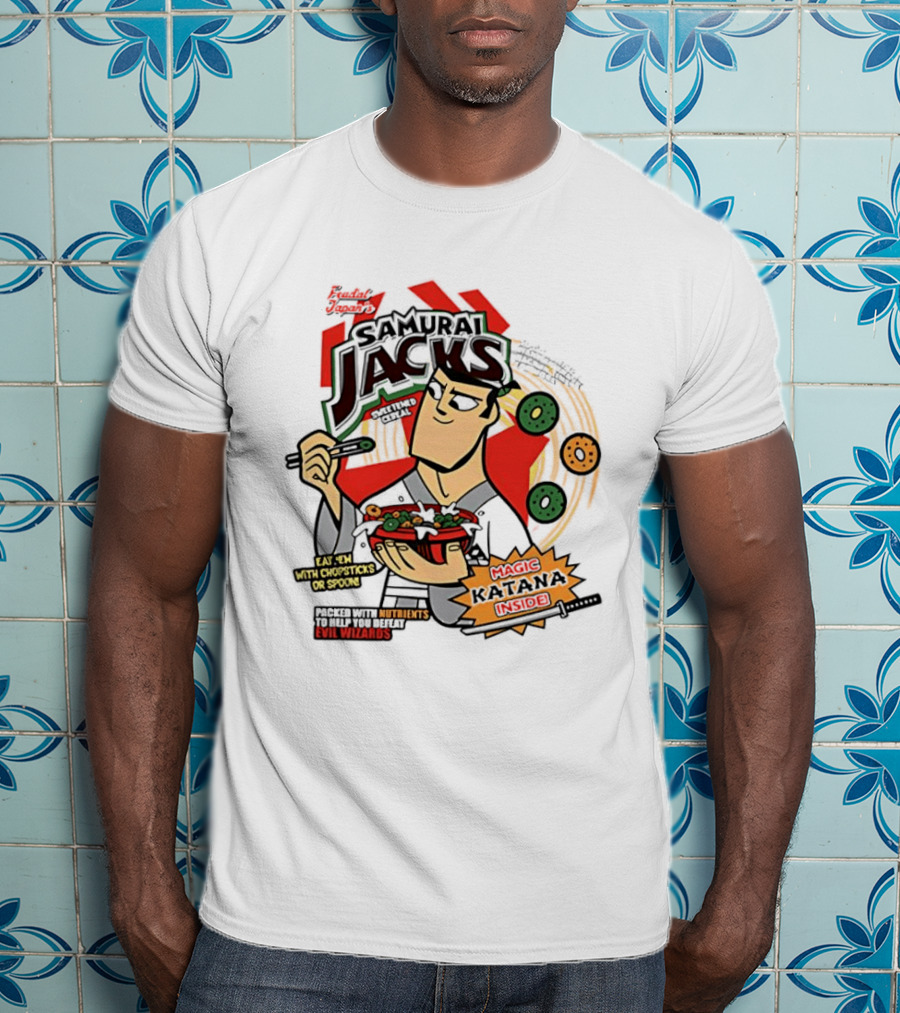 Samurai Jacks Eat 'Em With Chopsticks Magic Katana Nutrients Evil Wizards T-Shirt