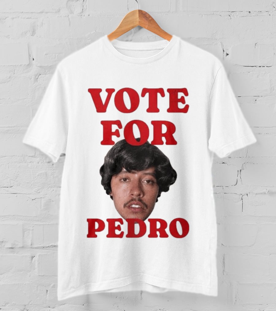 Vote For Pedro Distressed Vintage Style Iconic Headshot Retro Movie Reference T-Shirt