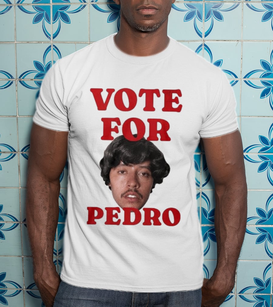 Vote For Pedro Distressed Vintage Style Iconic Headshot Retro Movie Reference T-Shirt