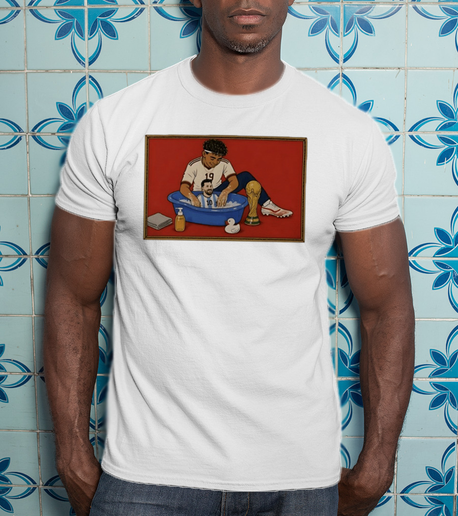 Yamal 19 Bathing Messi In Bathtub With World Cup Trophy T-Shirt