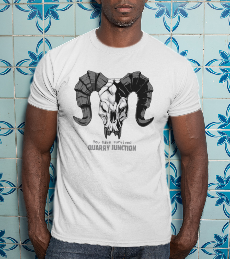 You Have Survived Quarry Junction Fallout Gaming Ram Skull T-Shirt