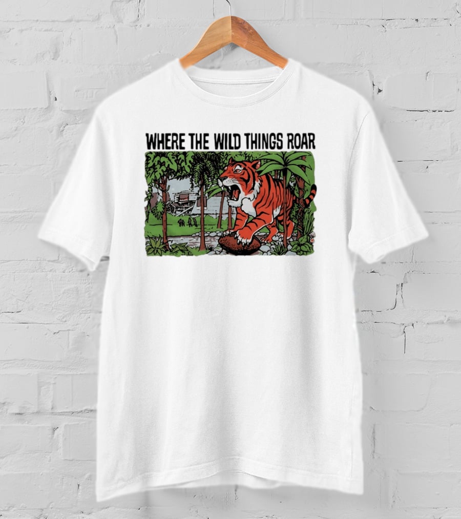 Cincinnati Bengals Where The Wild Things Roar Tiger Jungle Scene T-Shirt