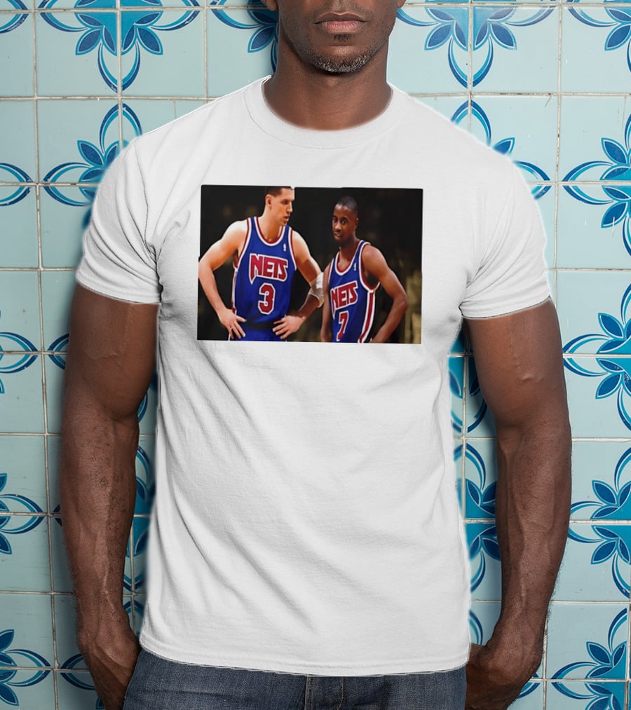 Drazen Petrovic Kenny Anderson New Jersey Nets 3 7 Blue Jerseys T-Shirt
