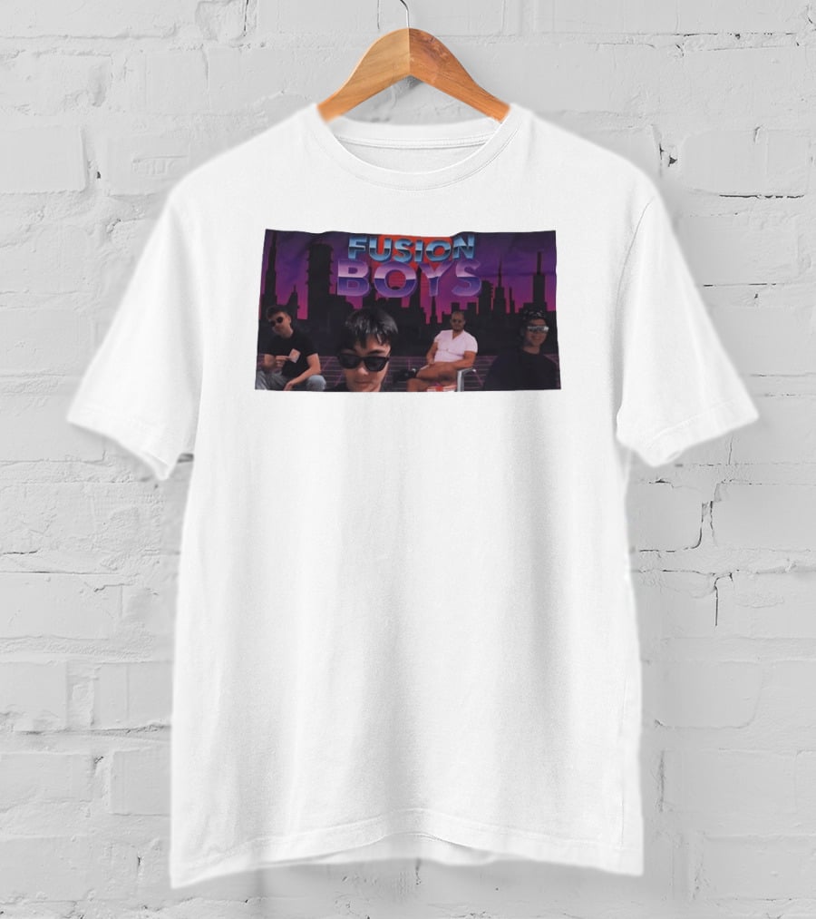 Fusion Boys Aesthetic Group Vaporwave Skyline T-Shirt