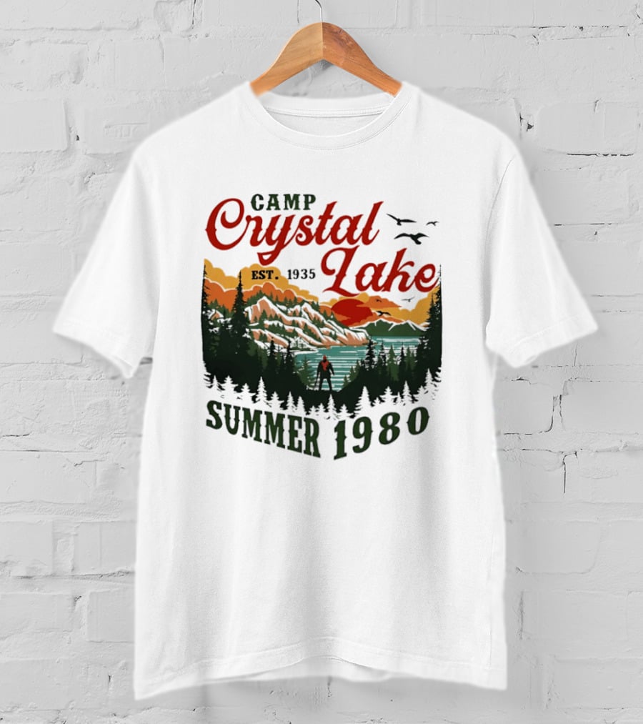 Camp Crystal Lake EST 1935 Summer 1980 Scenic Reflection T-Shirt