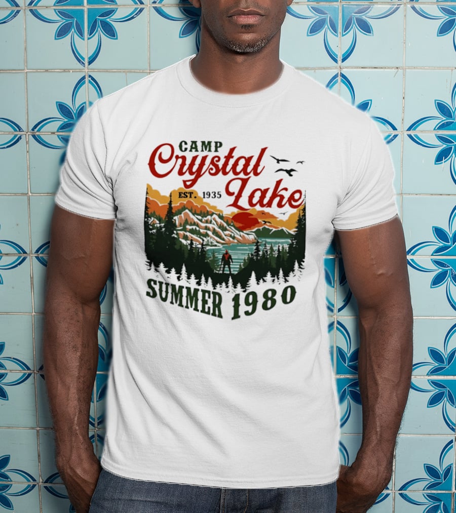 Camp Crystal Lake EST 1935 Summer 1980 Scenic Reflection T-Shirt