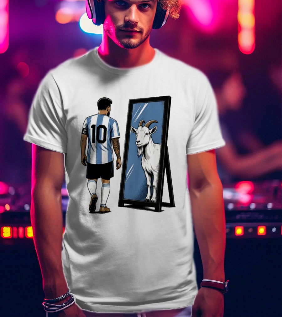GOAT In The Mirror Argentina 10 Soccer Legend T-Shirt