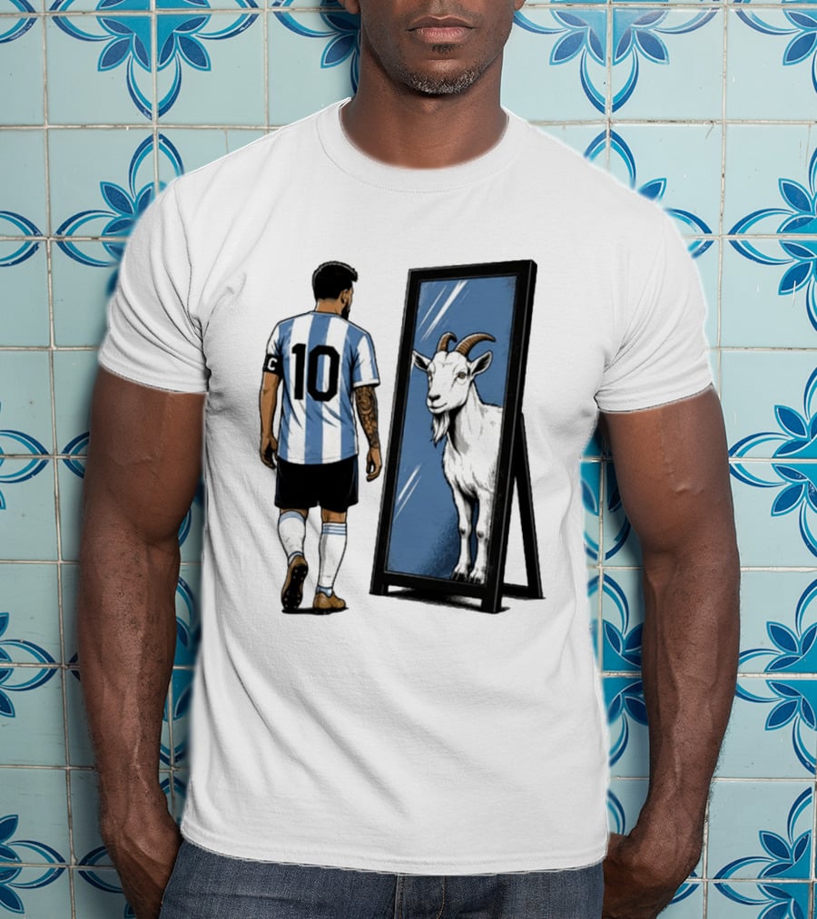 GOAT In The Mirror Argentina 10 Soccer Legend T-Shirt