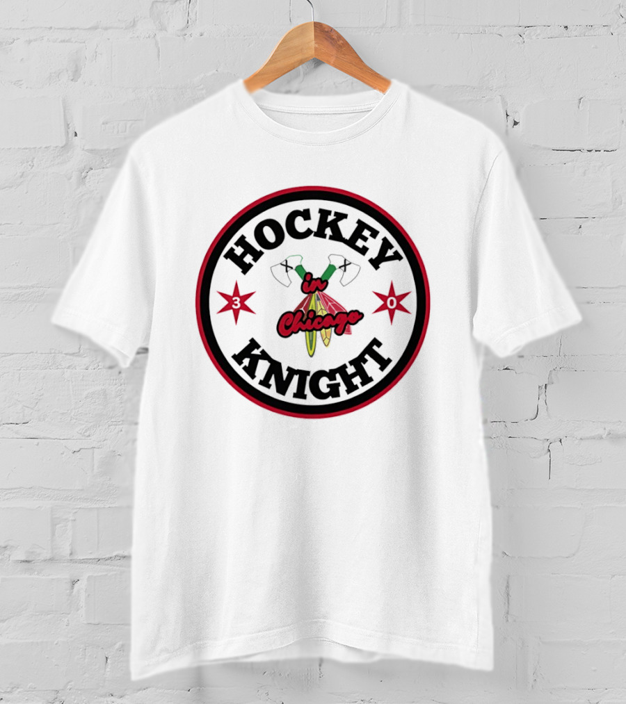 Hockey Knight In Chicago Vintage Red Stars And Tomahawks T-Shirt