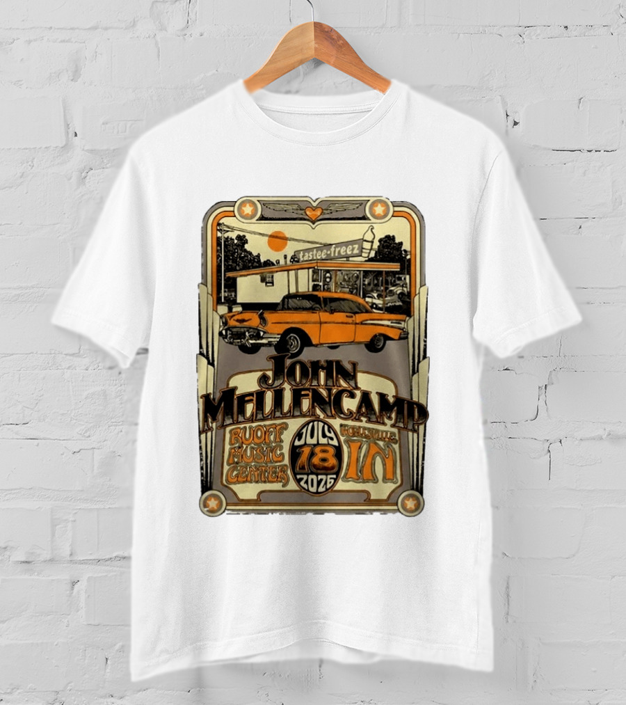 John Mellencamp Tastee Freez Ruoff Music Center Noblesville IN July 18 2026 T-Shirt