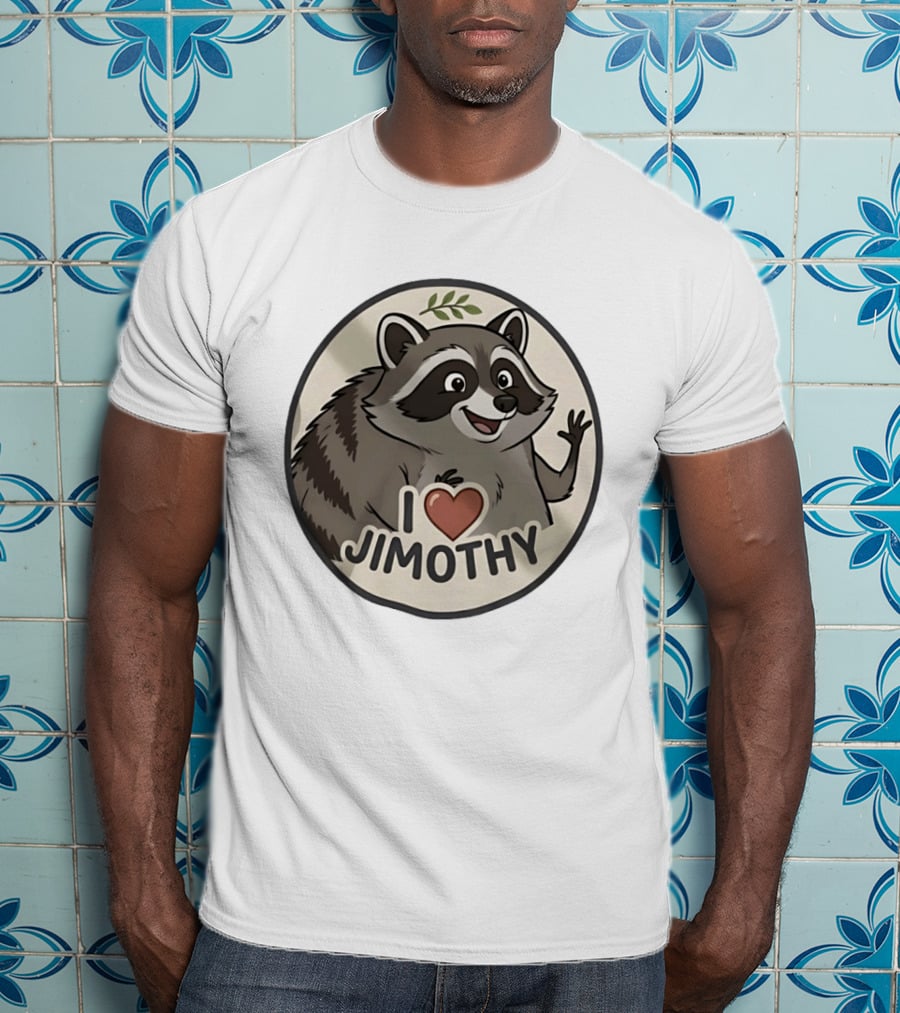 I Love Jimothy Adorable Cartoon Raccoon Enthusiast Favorite T-Shirt