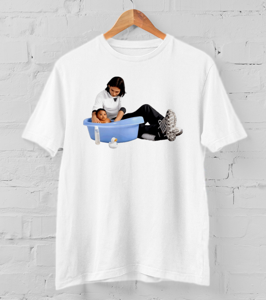 Messi Bathes Baby Lamine Yamal Soccer Icon Parenting Moment T-Shirt