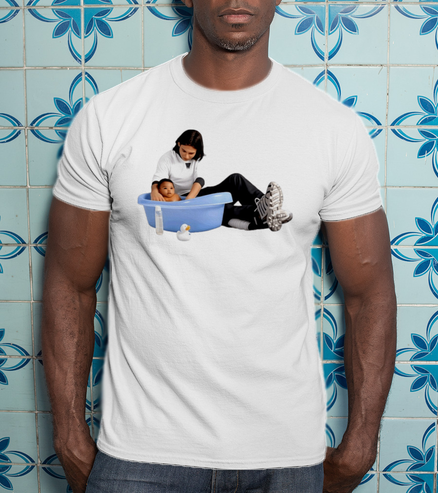 Messi Bathes Baby Lamine Yamal Soccer Icon Parenting Moment T-Shirt