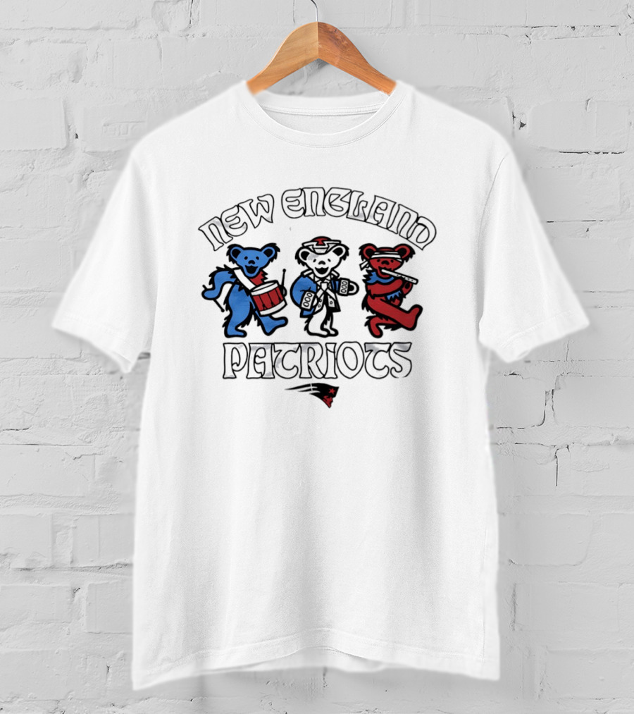 New England Patriots Grateful Dead Dancing Bears Trio T-Shirt