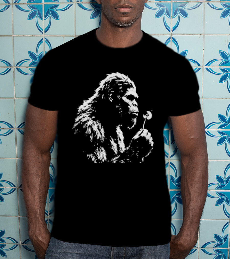 Bigfoot Sasquatch Blowing Dandelion Cryptid Mythical Creature T-Shirt
