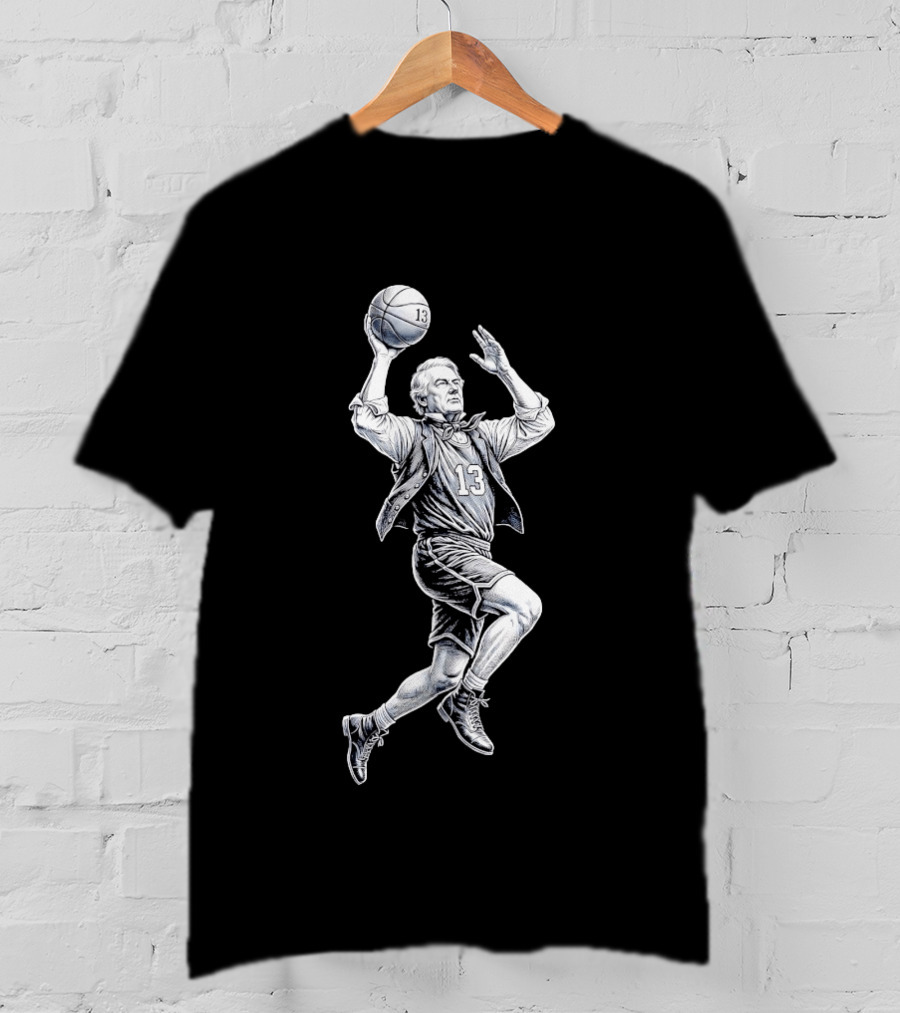 George Mikan Number 13 Basketball Legend Jump Shot T-Shirt