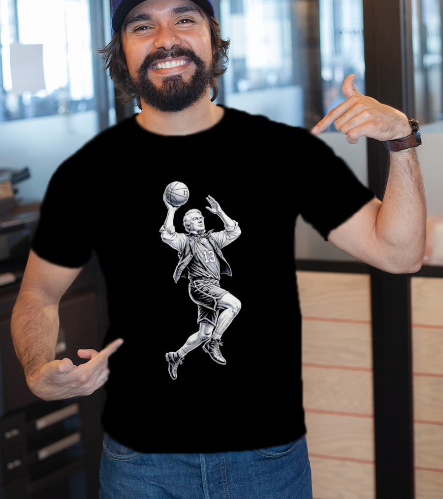 George Mikan Number 13 Basketball Legend Jump Shot T-Shirt