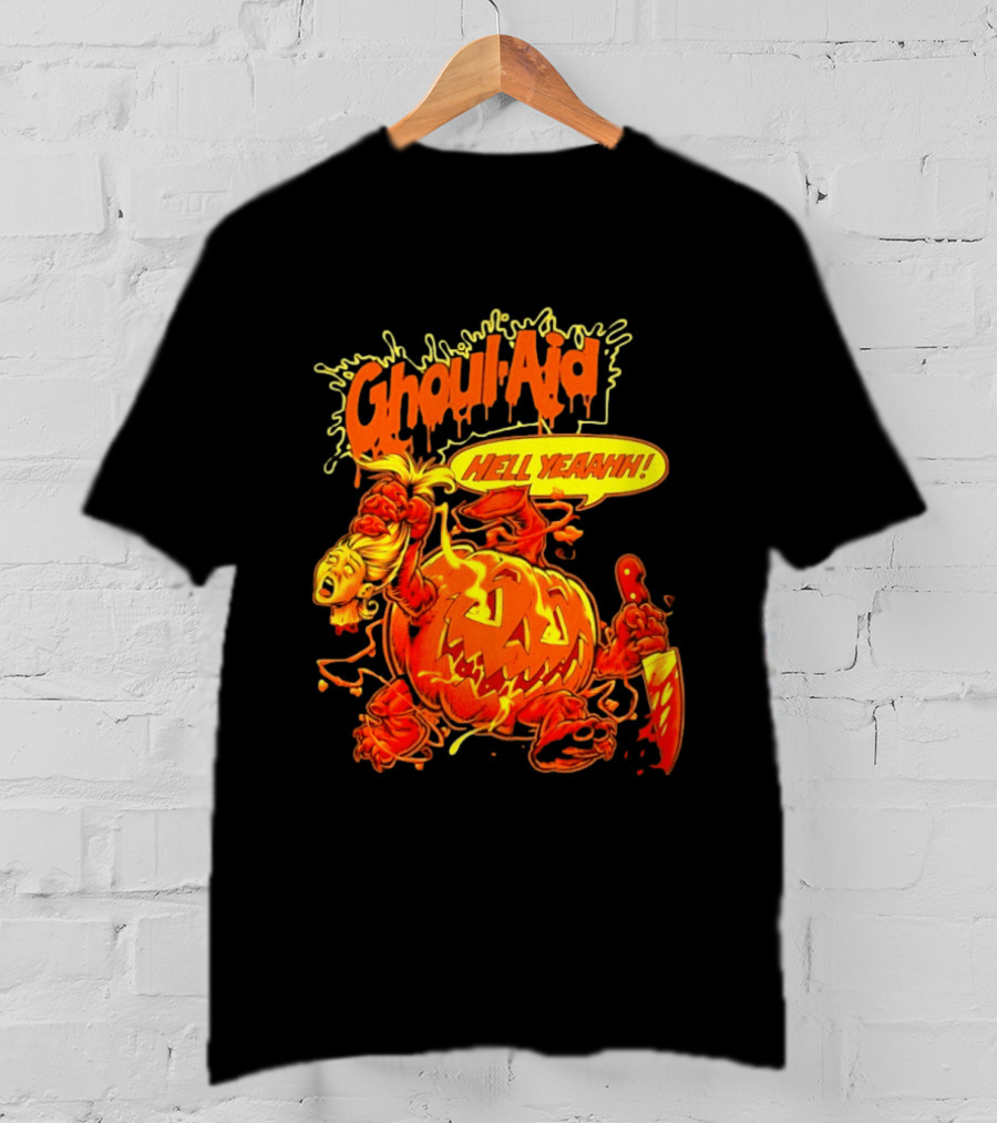 Ghoul Aid Hell Yeaahh Pumpkin Halloween Knife Monster T-Shirt