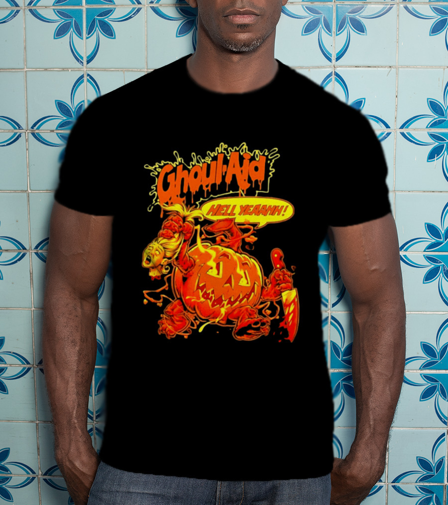 Ghoul Aid Hell Yeaahh Pumpkin Halloween Knife Monster T-Shirt