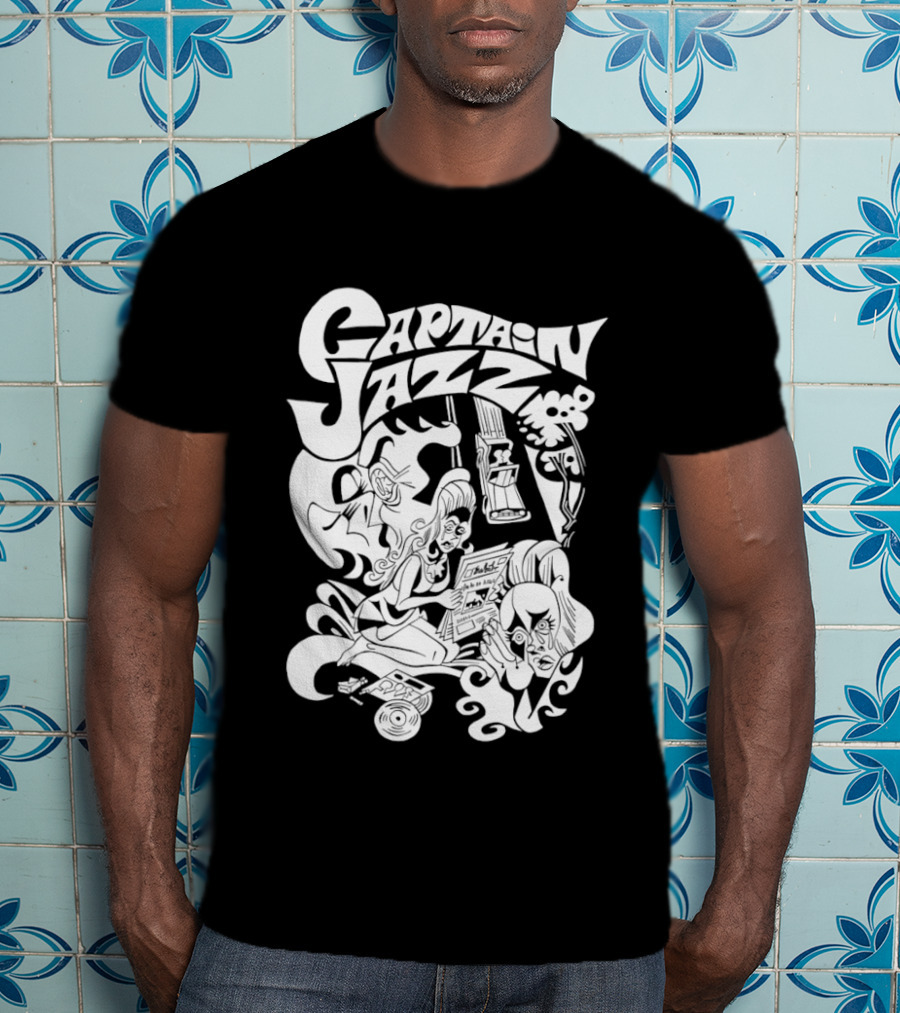 Captain Jazz Comic Retro Music Vibes T-Shirt