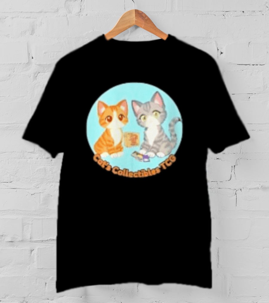 Cat's Collectibles TCG Cute Cartoon Cats Holding Trading Cards T-Shirt