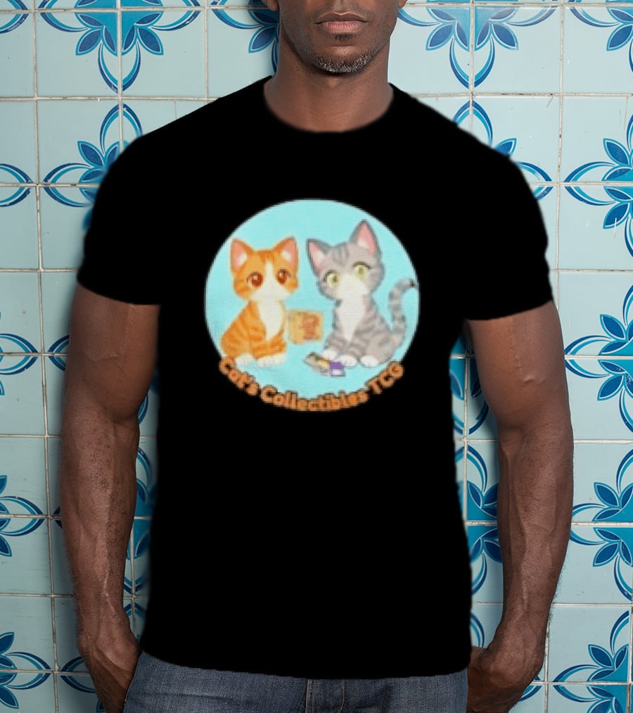 Cat's Collectibles TCG Cute Cartoon Cats Holding Trading Cards T-Shirt
