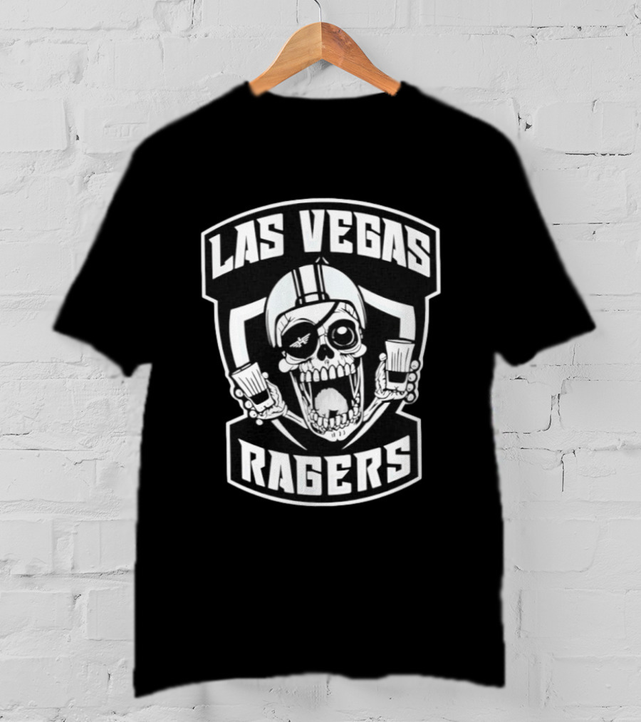 Las Vegas Ragers Skull With Shot Glasses T-Shirt