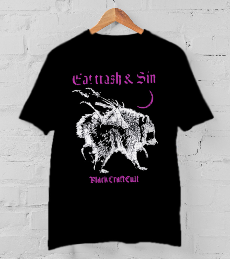 Eat Trash & Sin Raccoon Wings BlackCraft Cult T-Shirt