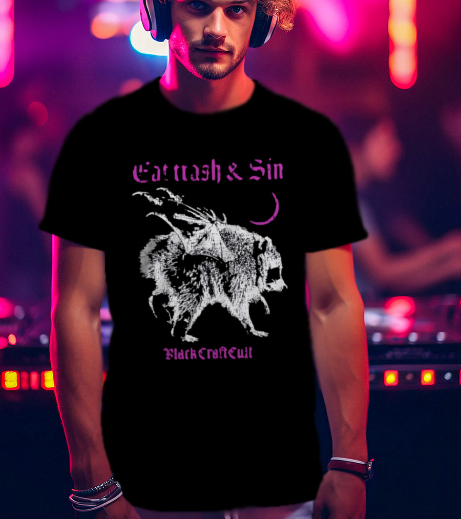 Eat Trash & Sin Raccoon Wings BlackCraft Cult T-Shirt