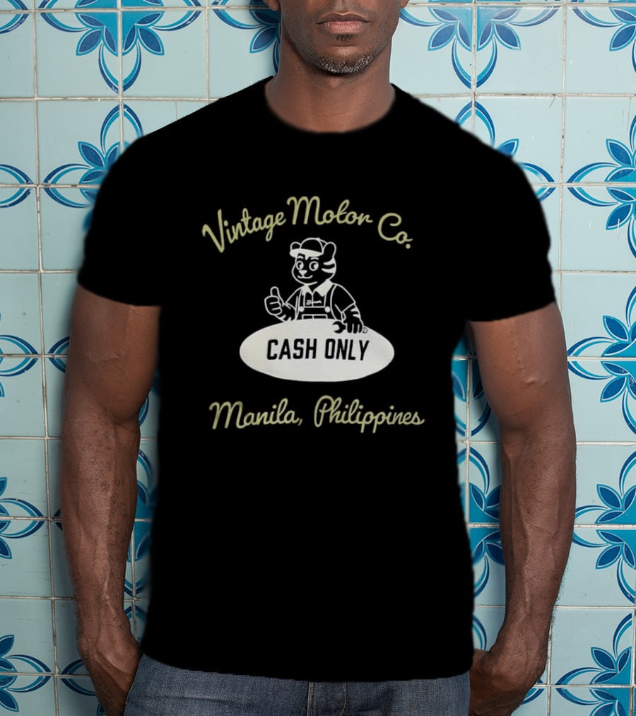 Vintage Motor Co Cash Only Manila Philippines T-Shirt