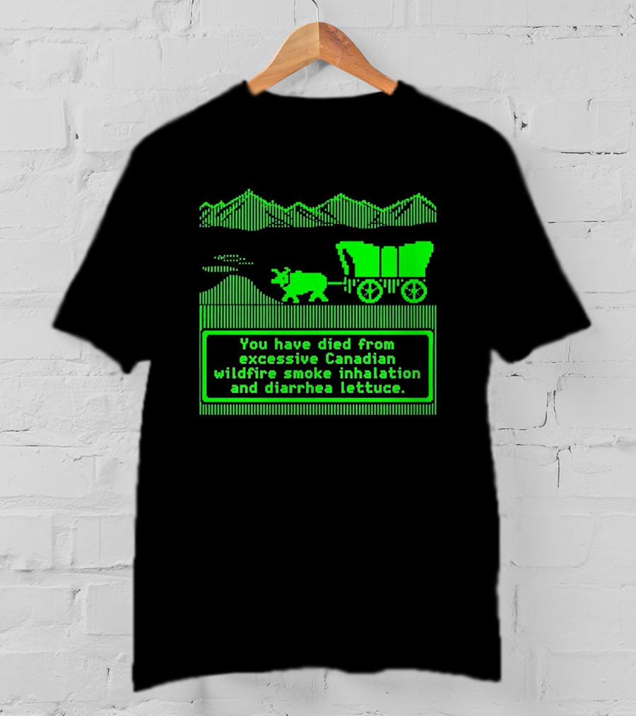 Oregon Trail You Have Died From Excessive Canadian Wildfire Smoke Inhalation And Diarrhea Lettuce T-Shirt