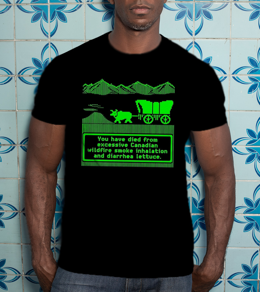 Oregon Trail You Have Died From Excessive Canadian Wildfire Smoke Inhalation And Diarrhea Lettuce T-Shirt