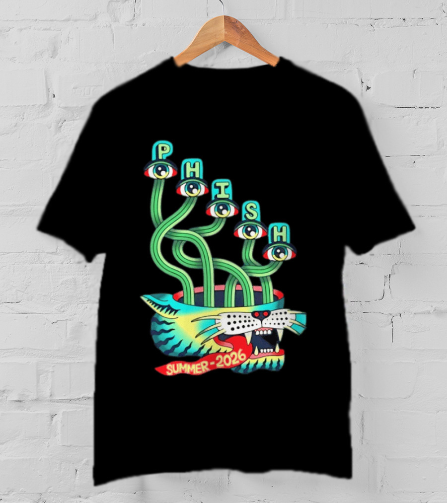 Phish Summer 2026 Jam Band Psychedelic Cat Eye Stalks T-Shirt