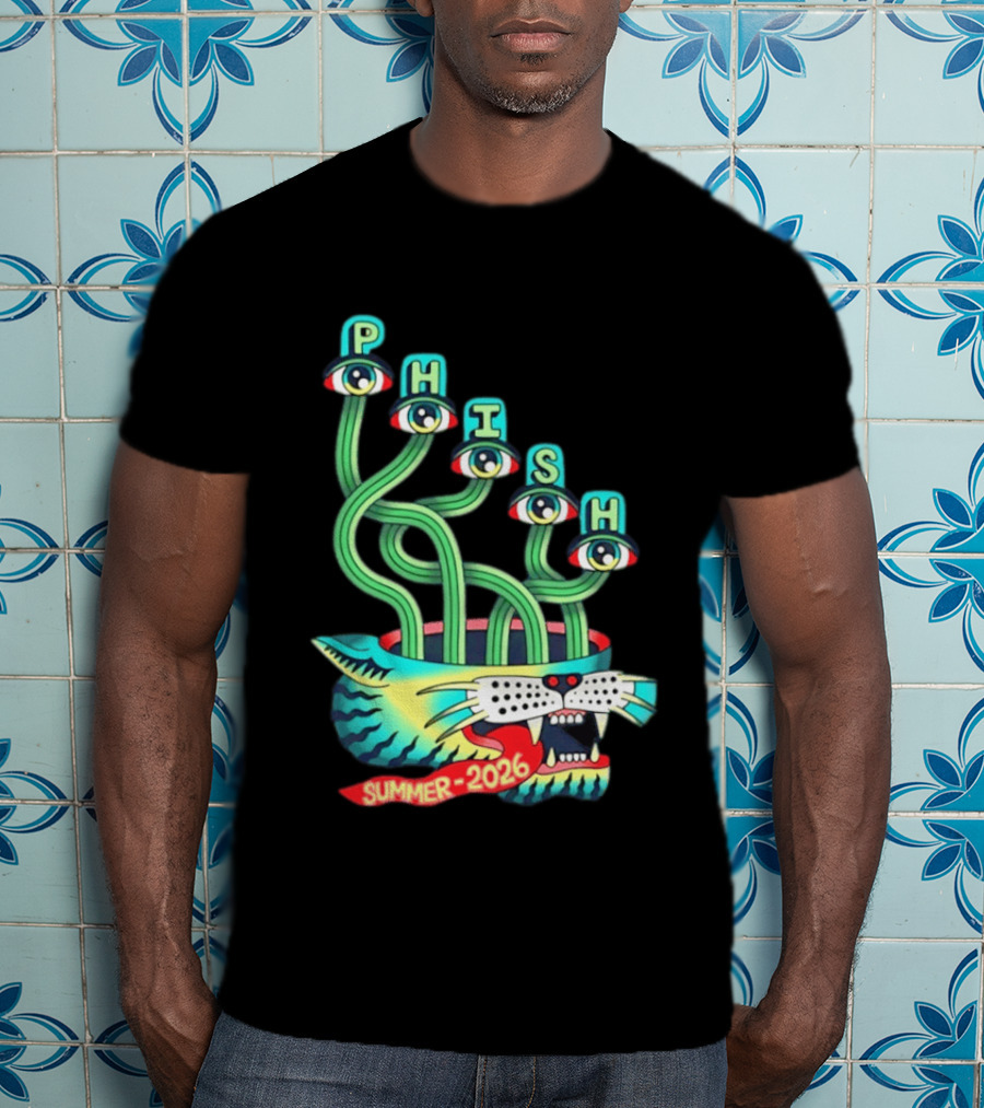 Phish Summer 2026 Jam Band Psychedelic Cat Eye Stalks T-Shirt