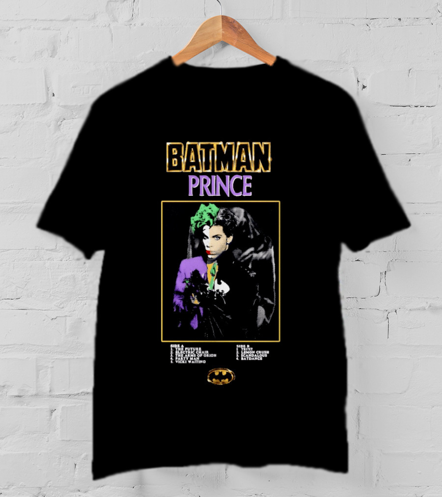 Batman Prince 1989 Soundtrack Album Cover Future Electric Chair Partyman Vicki Waiting Lemon Crush Scandalous Batdance T-Shirt