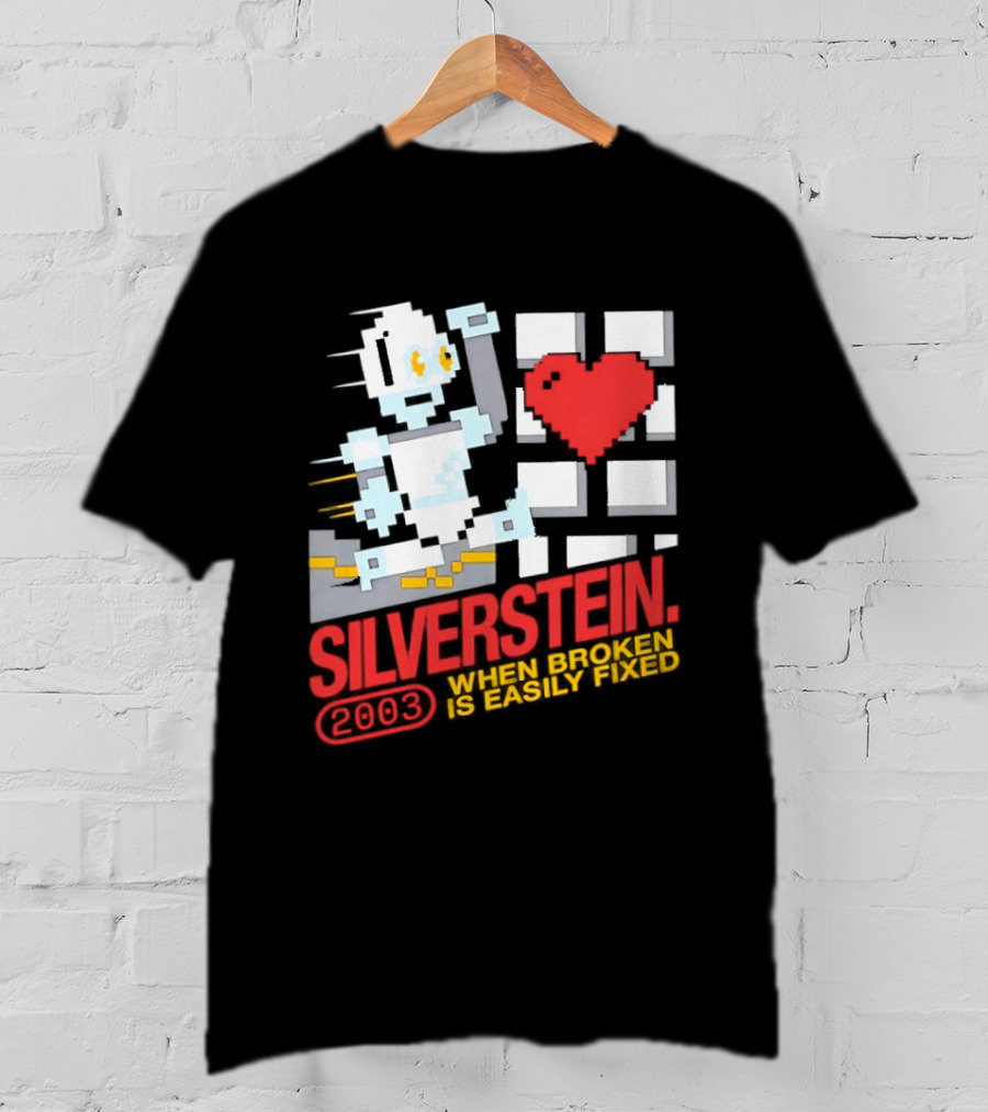Silverstein 2003 When Broken Is Easily Fixed Pixel Robot Heart T-Shirt